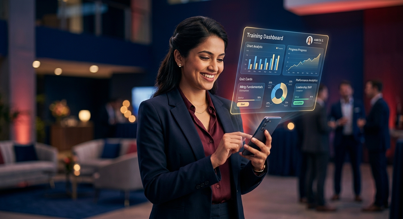 AI training dashboard demonstration at the event
